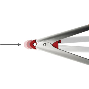 
            
                Load image into Gallery viewer, Kitchen BBQ Tongs 12&amp;quot; Clongs Click Lock in Stainless Steel &amp;amp; Red
            
        