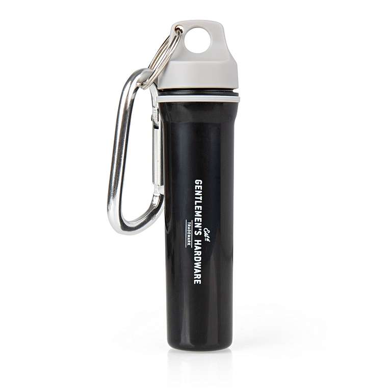 Power bank portable splash proof with carabiner clip in black