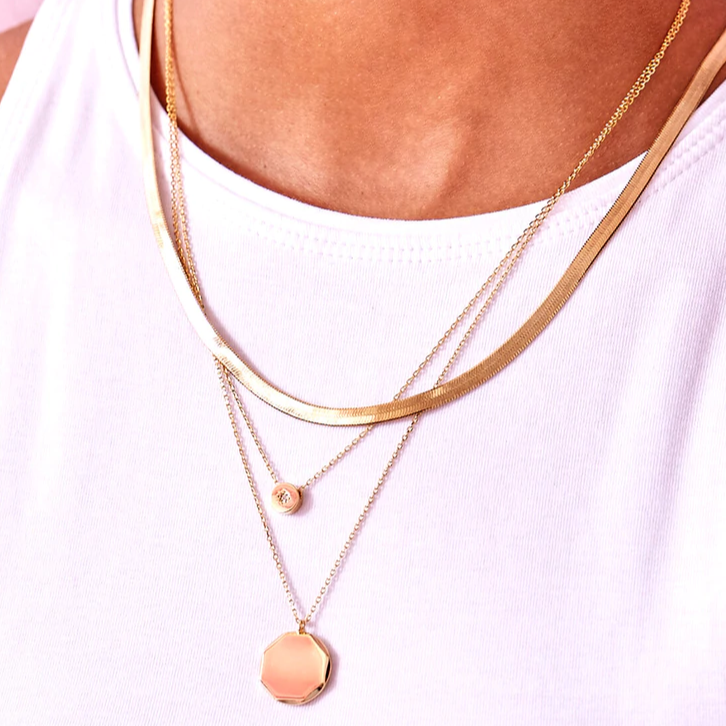 Necklace Double Charm Gold Plated Cubic Zirconia Star Estella Bartlett