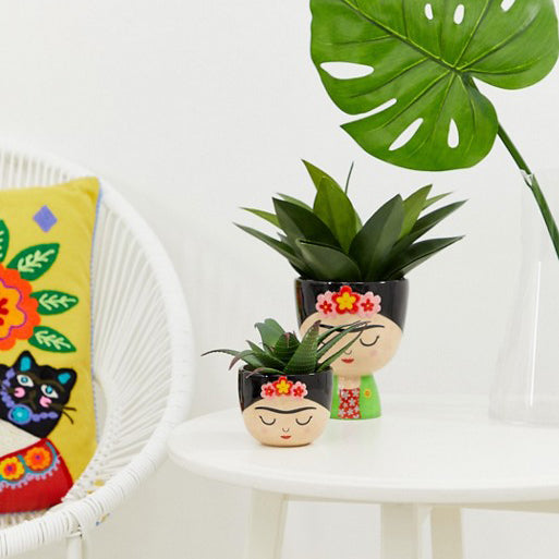Mini Planter Plant Pot Frida Kahlo Hand Painted