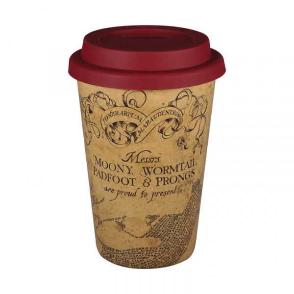 Harry Potter travel Eco-mug with Marauder's Map in beige