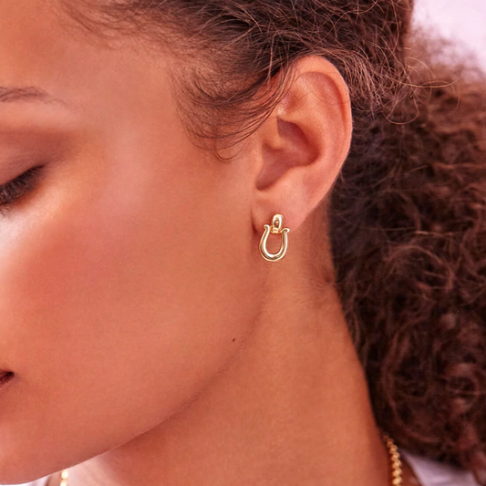 Earrings Horseshoe Gold Plated Drop Estella Bartlett