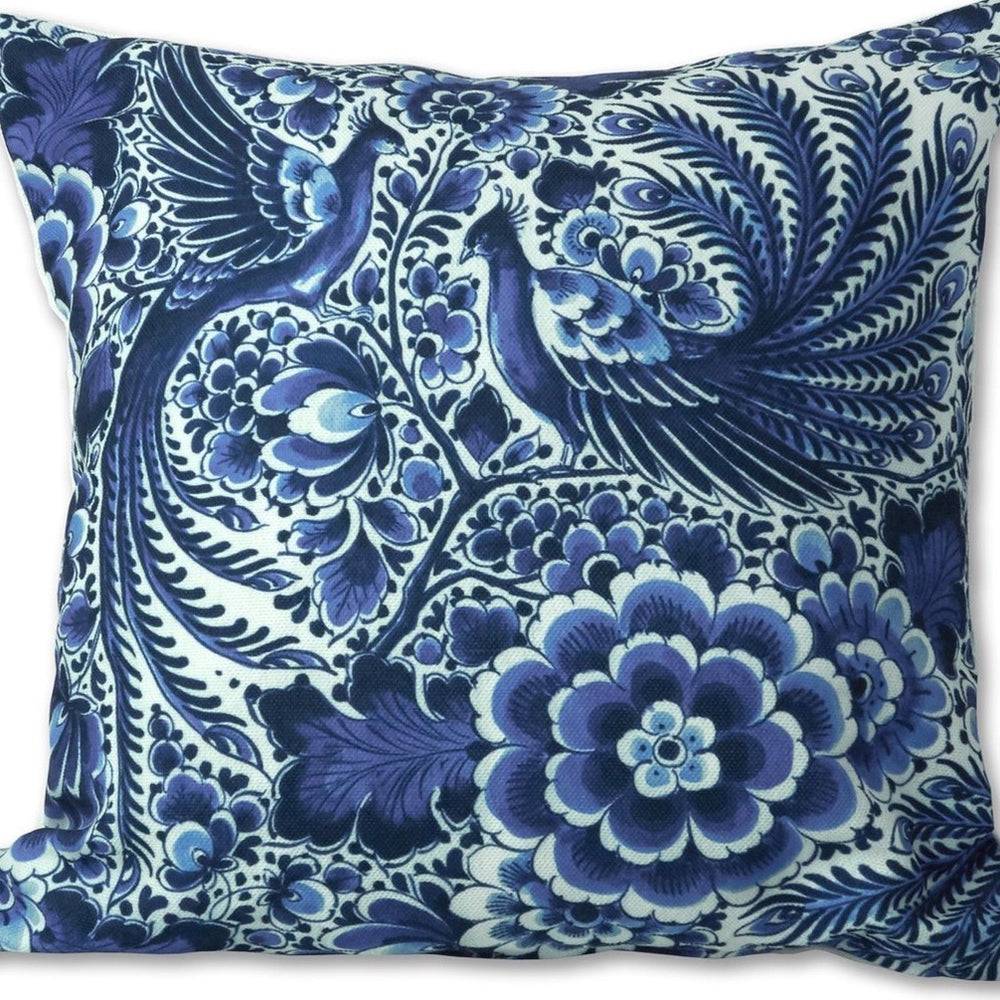 Cushion Cover Delft Blue Peacock in Blue and White