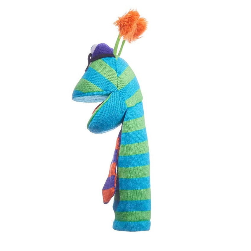 Dylan Character Hand Puppet Sockettes in Green and Blue