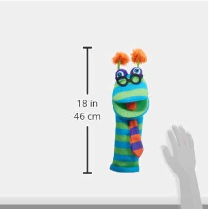 Dylan Character Hand Puppet Sockettes in Green and Blue