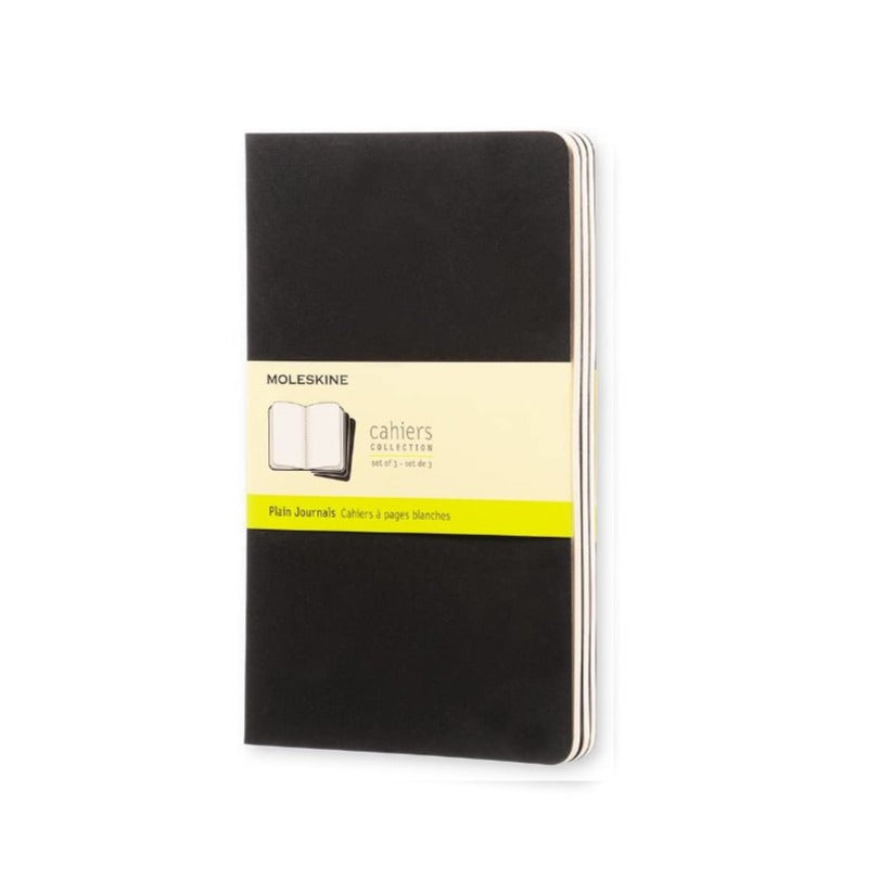 Moleskine Plain Cahier L - Black Cover (3 Set) - Moleskine Cahier