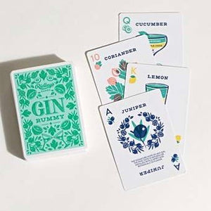 Playing cards with Gin drinks theme by Ridley's in white and green