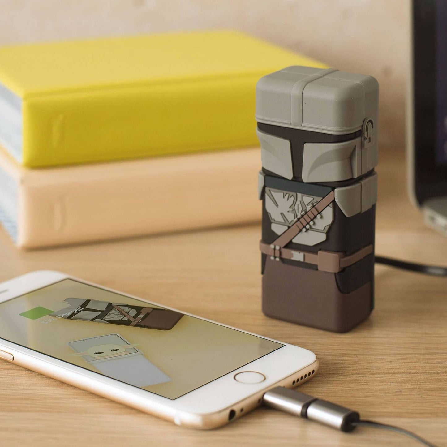 Power Bank Portable Battery Charger The Mandalorian in Grey Black and Brown