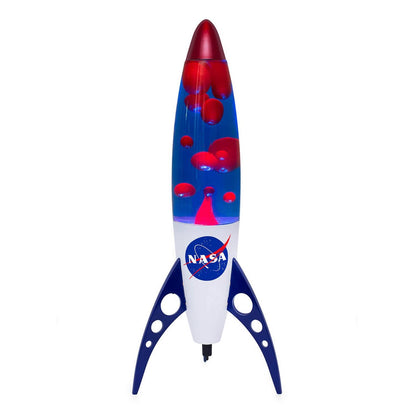 NASA Lava Lamp Retro Galaxy Lamp in Silver Blue and Red