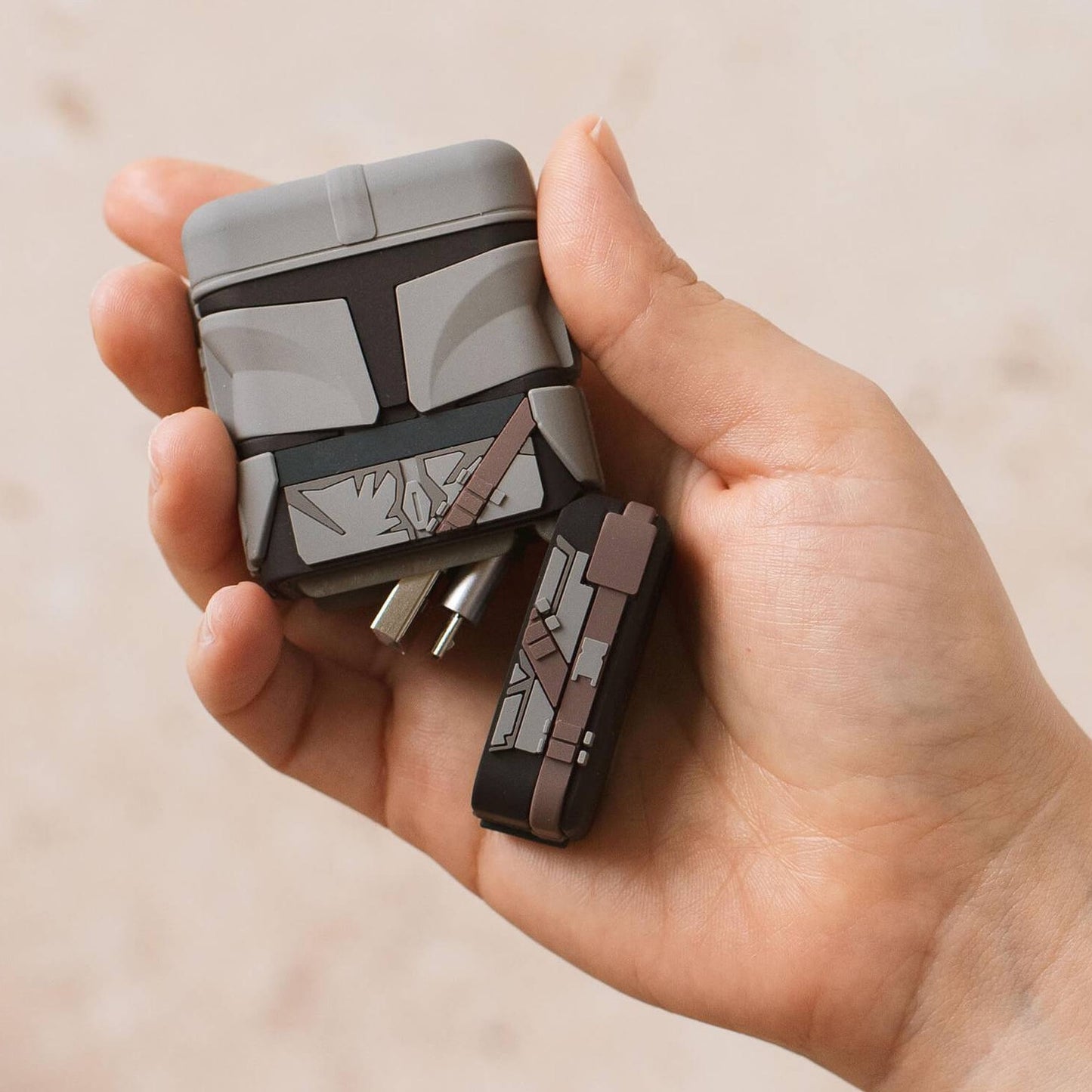 Retractable Cables The Mandalorian USB, type-C, micro usb, iPhone cables in Grey Black and Brown