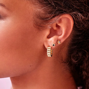 Earrings Beaded Hoop Plated Gold Estella Bartlett