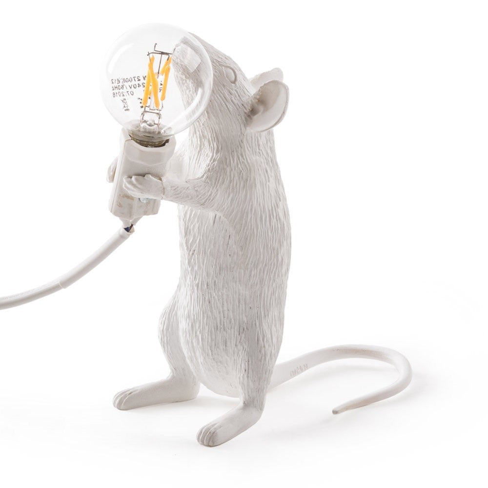 Lamp Mouse Standing Upright Seletti in White