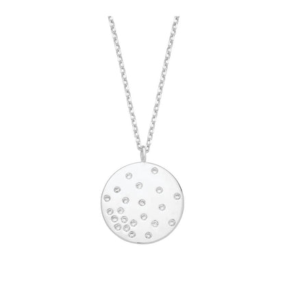 Necklace CZ Diffusion Disk Silver Plated