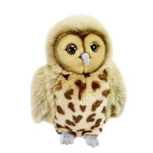 Owl Puppet Soft Toy Full body in Beige and Brown