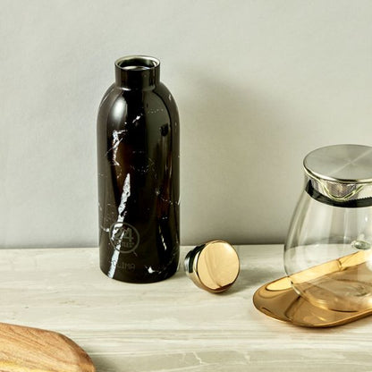 Water Bottle Insulated 500ml Black Marble
