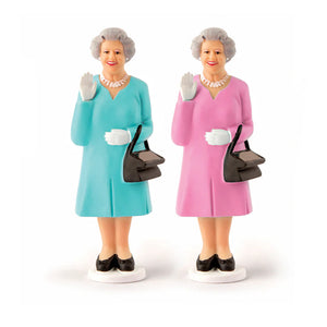 Solar Queen Elizabeth Waving Figurine Blue Pink