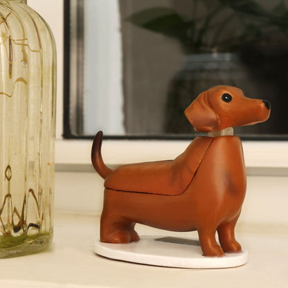 Solar dachshund nodding dog