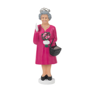 Solar Queen Elizabeth Waving Figurine Platinum Jubilee Pink Purple