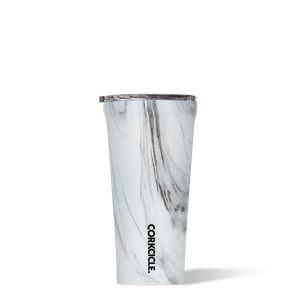 Corkcicle 16oz tumbler for hot and cold drinks in marble effect