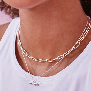 Paperclip Chain Silver Plated Necklace Estella Bartlett