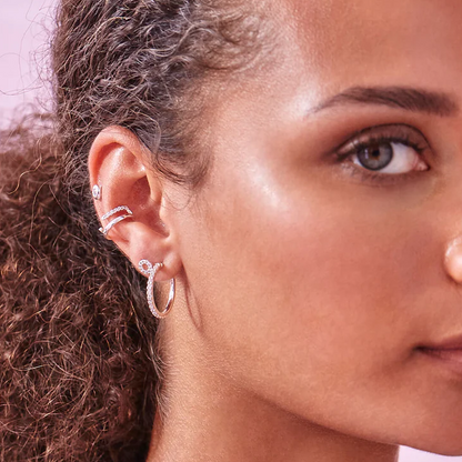 Ear Cuff Open Silver Plated Cubic Zirconia