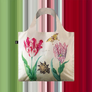 Foldable Tote bag with 'Two Tulips' artwork by Jacob Marrell in cream