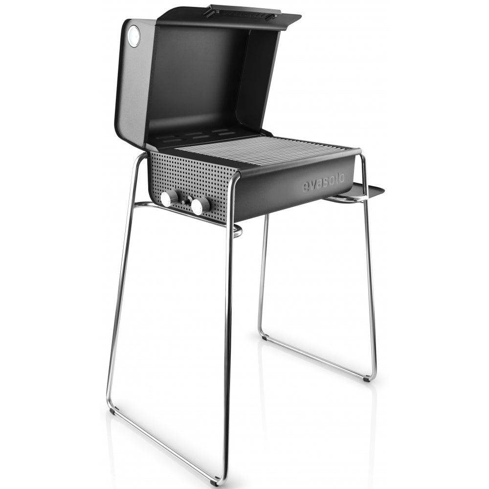 Legs and Side Table Accessory for Box Gas Barbecue Grill in Black