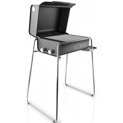 Legs and Side Table Accessory for Box Gas Barbecue Grill in Black