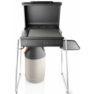 Legs and Side Table Accessory for Box Gas Barbecue Grill in Black