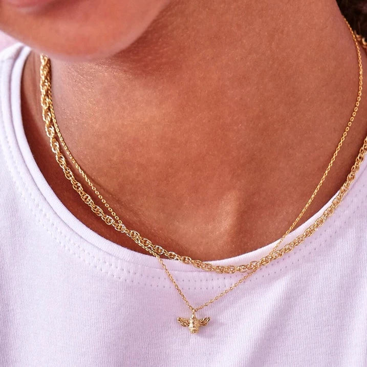 Gold Plated Twisted Rope Necklace Estella Bartlett