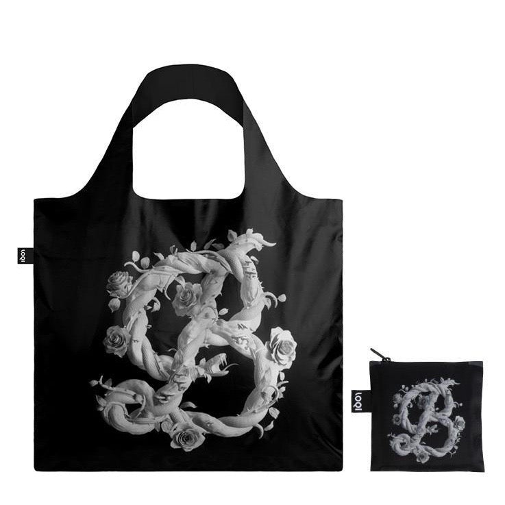 Foldable Tote bag with 'B for Beauty' artwork by Sagmeister & Walsh in black