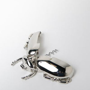 Corkscrew Bottle Opener Beetle Shape Silver