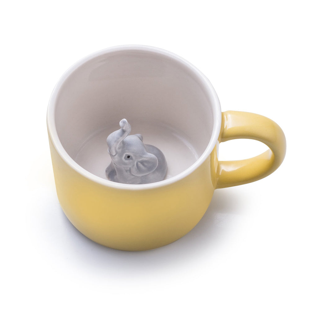 Elephant Mug Porcelain Animal Elephant Inside