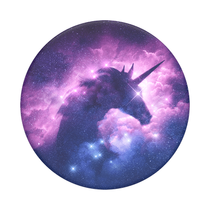 Mobile accessory expanding hand-grip and stand Popsocket in mystical unicorn nebula
