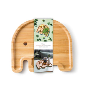 Bamboo Plate Snack Lunch Dish Elephant Shape