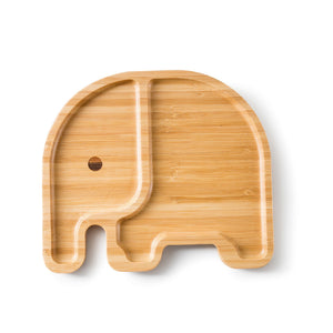 Bamboo Plate Snack Lunch Dish Elephant Shape
