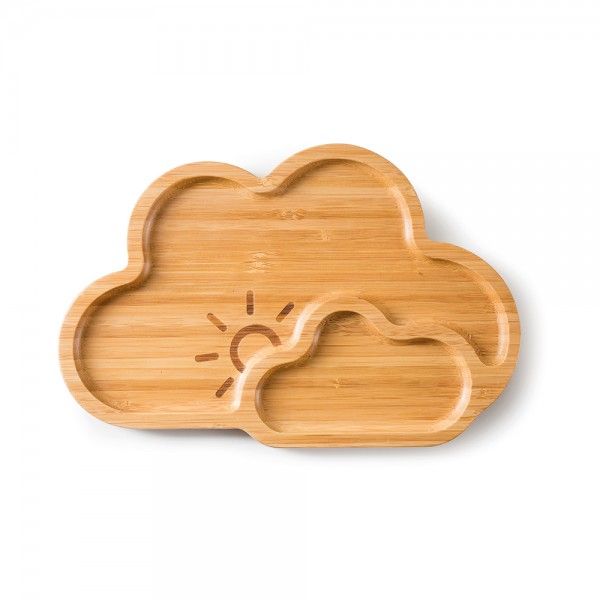 Bamboo Plate Cloud Nine Cloud Shape Snack Lunch Dish