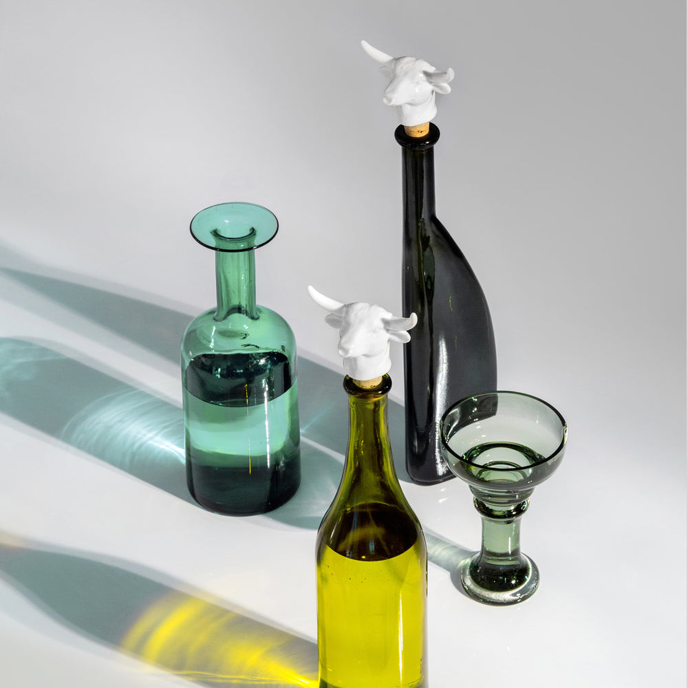 Bull Bottle Sealer for Wine Bottle with Cork Stopper Porcelain