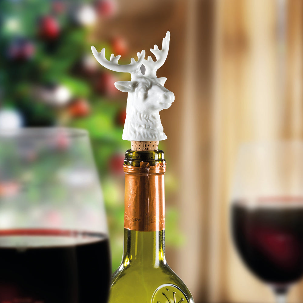 Stag Deer Bottle Sealer for Wine Bottle with Cork Stopper Porcelain