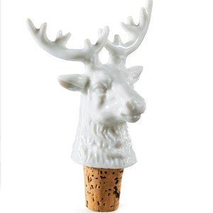 Stag Deer Bottle Sealer for Wine Bottle with Cork Stopper Porcelain