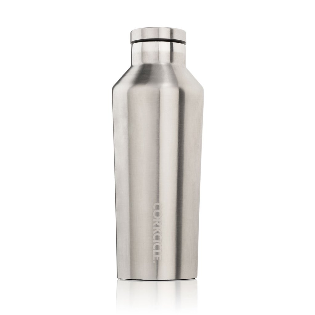 Corkcicle 9oz steel bottle canteen for hot and cold drinks in Stainless Steel