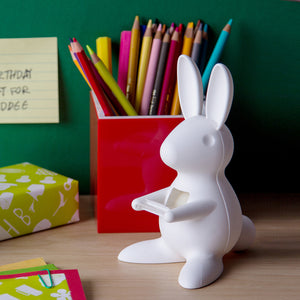 Tape Dispenser Desk Bunny in White