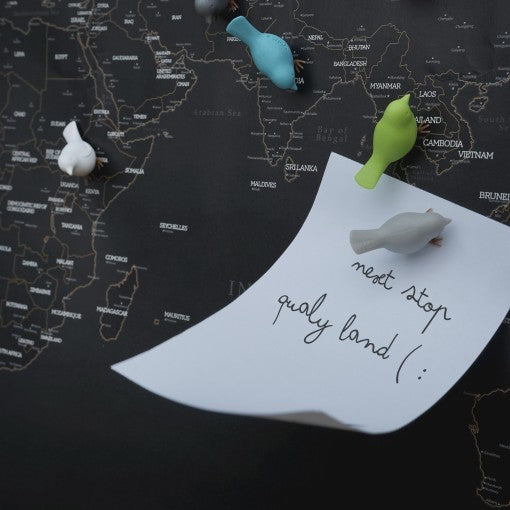 Bird magnets sparrows set of 6 in pastel