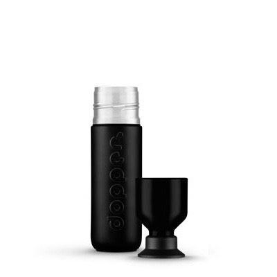 Insulated 350ml water bottle in blazing black