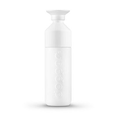 Insulated 580ml water bottle in wavy white