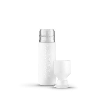 Insulated 350ml water bottle in wavy white