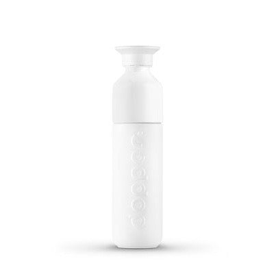 Insulated 350ml water bottle in wavy white