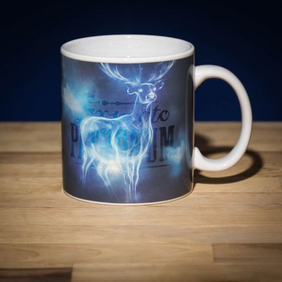 Harry Potter mug with heat changing Patronus Charm in black