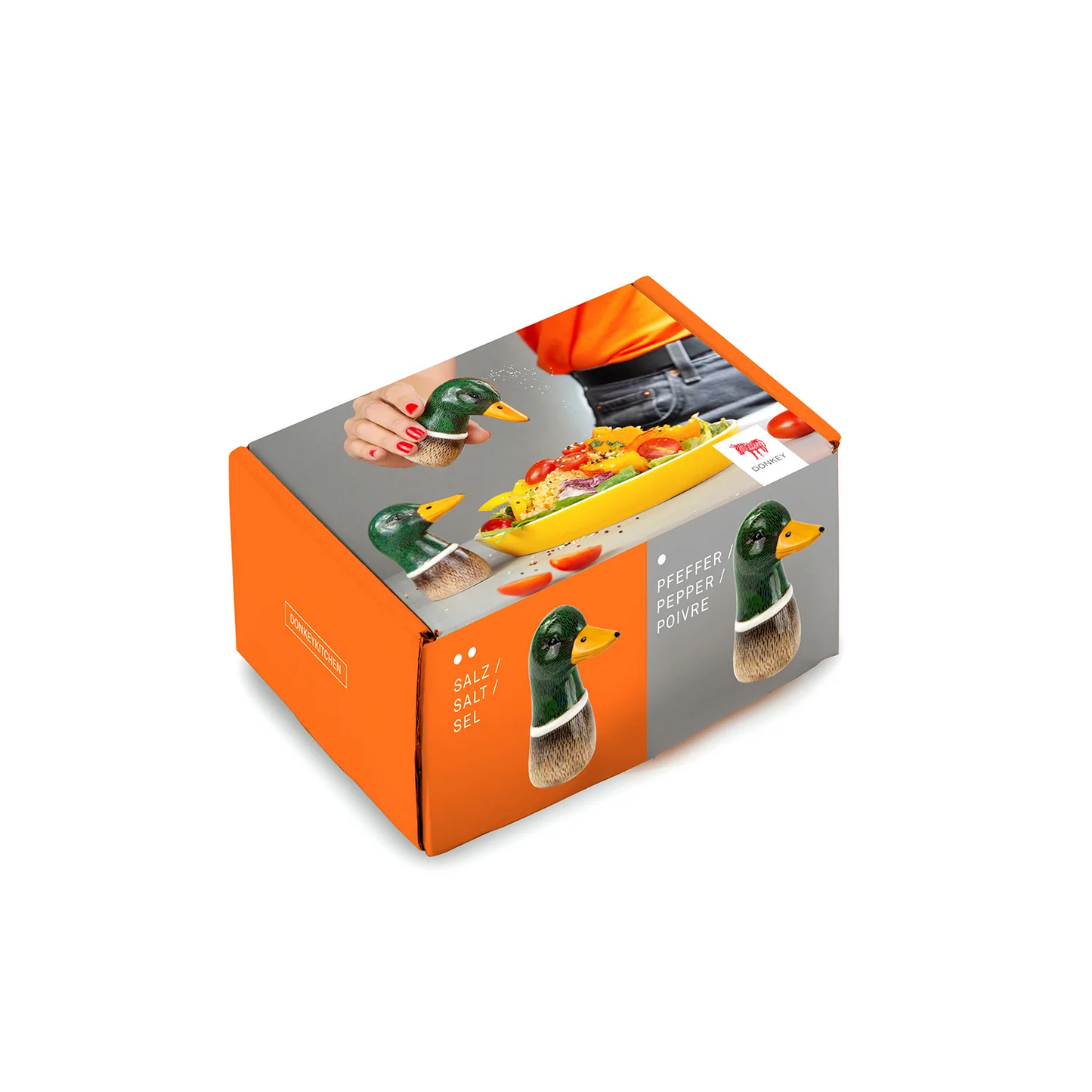 Duck Head Salt & Pepper Shakers Refillable Green Brown