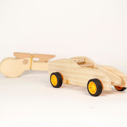 Toy Car with Launcher Wooden DIY